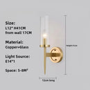 Axyaa Nordic Copper LED Wall Lamp for Bedroom Living Room Hotel Balcony