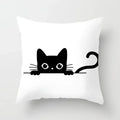 Axyaa Decorative Pillow Cover 45x45cm Polyester Square Black Cat Skull Design