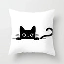 Axyaa Decorative Pillow Cover 45x45cm Polyester Square Black Cat Skull Design
