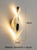 Axyaa Clear Pattern Acrylic Wall Light in Gold/Black for Bedside, Back, Hallway