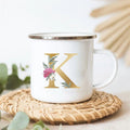Floral Enamel Mugs: Vintage Design by Axyaa - Perfect for Coffee, Tea, and Desserts