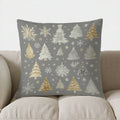 Axyaa Christmas Tree & Snowflake Pillow Cover for Sofa, Bedroom, Car