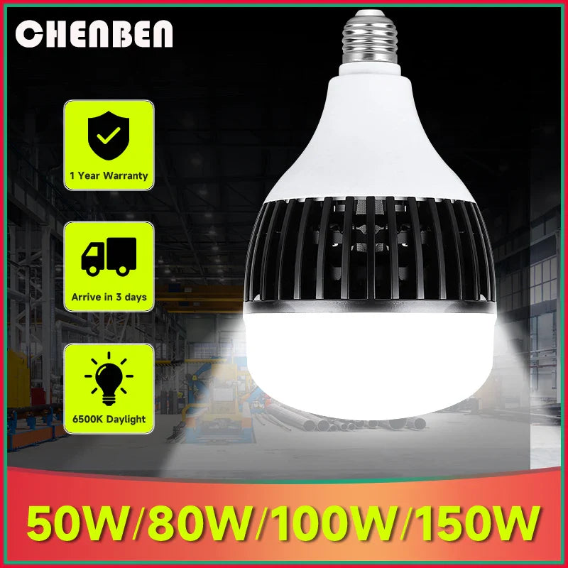 Axyaa 150W E27 LED Bulb High Power Light for Garage Warehouse