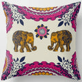 Axyaa Floral Landscape Square Pillowcase