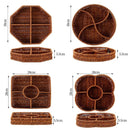 Axyaa Woven Rattan Storage Tray - 10 Styles Square Basket for Snacks, Bread & Food
