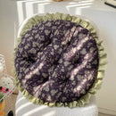 Axyaa Small Floral Rattan Chair Seat Cushion with Lace Round Design