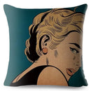 Axyaa Pop Art Crying Girl Cushion Cover 45x45cm