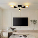 Axyaa Black Industrial Retro 3-Light Ceiling Chandelier