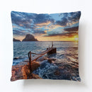 Axyaa Beach Alphabet Linen Pillowcase for Summer Home Decor
