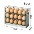 Axyaa 3-Layer Flip Egg Storage Rack for Fridge - Space Saver Egg Organizer Shelf
