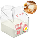 Axyaa 380ml Kawaii Milk Carton Glass Cup Strawberry Peach Theme