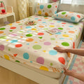 Axyaa Cartoon Fish Printed Cotton Fitted Bed Sheet - Single/Queen/King
