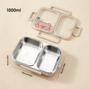Axyaa Stainless Steel Lunch Box with Compartments - Large Capacity Bento Box