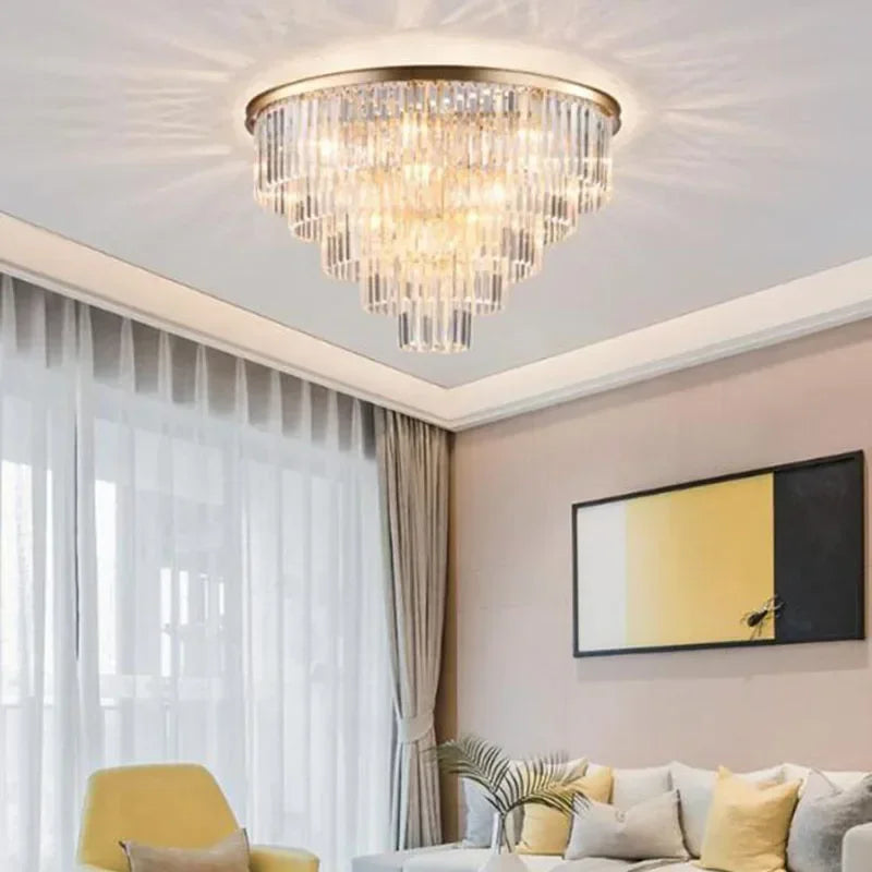 Axyaa Crystal Flush Ceiling Light for Home & Hotel Decoration