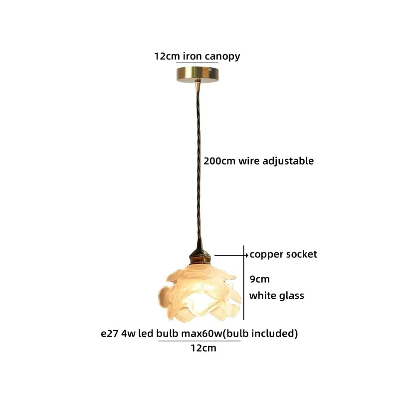 Axyaa White Ceramic Copper LED Pendant Lamp for Bedroom and Dining Table