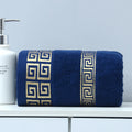 Axyaa Geometric Jacquard Embroidered Oversized Bath Towel Green Black