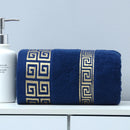Axyaa Geometric Jacquard Embroidered Oversized Bath Towel Green Black