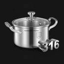 Axya 316 Stainless Steel Soup Pot Double Ear Steamer Pan