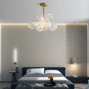 Axyaa Modern LED Glass Chandelier Gold Pendant Lighting for Home Decor