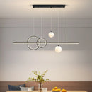 Axyaa Nordic Minimalist Dining Table Chandelier - Modern Black & White LED Pendant Lights