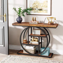 Axyaa 4-Tier Industrial Entryway Console Table for Living Room, Foyer, Hallway