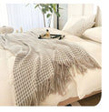 Axyaa Plaid Tassels Bed Runner for Bedroom & Hotel End Decor