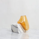 Axyaa Glass Vase with Marble Base for Floral Arrangements & Home Decor