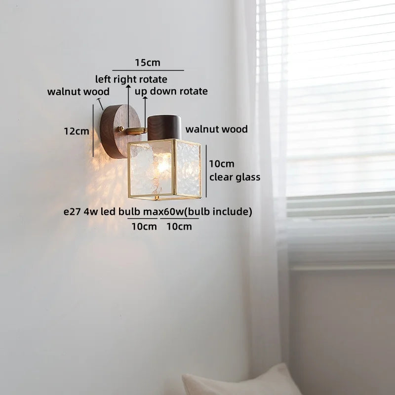 Axyaa White Glass LED Wall Light Pumpkin Stairs Modern Nordic Decor Bedside Lamp