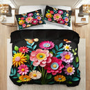 Axyaa Rustic Floral Print Quilt Cover Set for Home and Dorm All Seasons