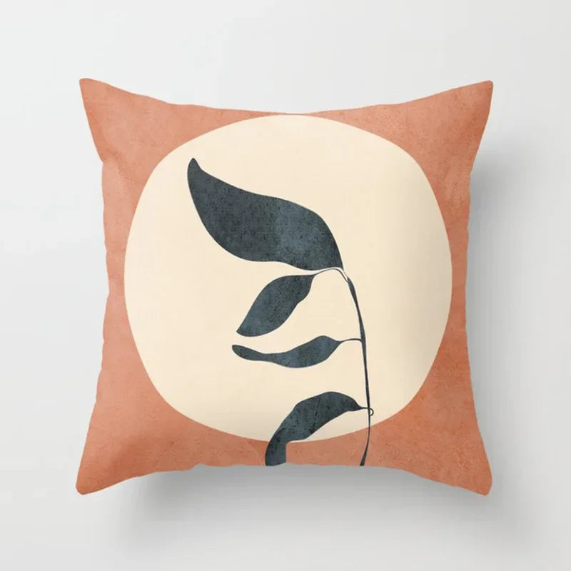 Modern Abstract Plant Leaf Geometric Cushion Cover for Home, Office, Sofa - Axyaa Brand