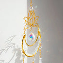 Axyaa Moon Lotus Angel Crystal Suncatcher Prism Hanging Decor Glass Garden Decoration
