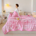 Axyaa Luxe Double Layer Rabbit Fur Blanket: Soft & Warm Sofa Throw Blanket