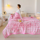 Axyaa Luxe Double Layer Rabbit Fur Blanket: Soft & Warm Sofa Throw Blanket