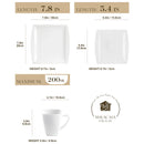 Axya White Porcelain Coffee Drinkware Set for 6 with Cups, Saucers, and Plates