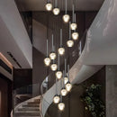 Axyaa Crystal Chandelier Stair Pendant Living Room Interior Lighting