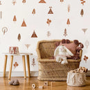 Axyaa Woodland Trees Wall Stickers - Nordic Ins Boho Decoration for Home, Nursery, and Kids