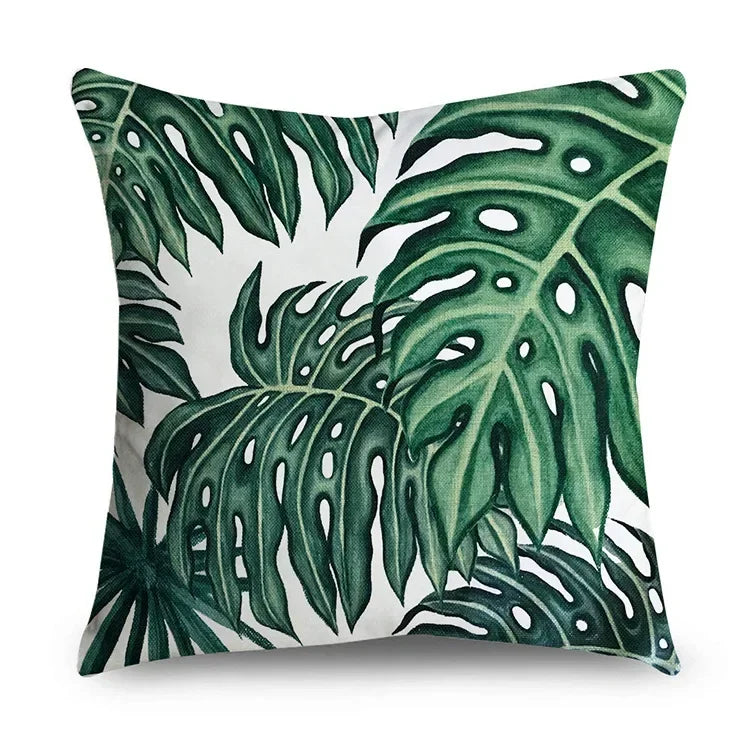 Axyaa Tropical Plant Leaves Pillowcase 45*45cm