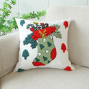 Axyaa Christmas Holiday Decor Embroidery Pillowcase - Festive Living Room Sofa Cushion Cover
