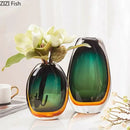 Axyaa Gradient Glass Vase Hydroponics Flower Pot Perfect Desk Decor Artificial Floral Arrangement