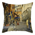 Axyaa Printed Landscape Cotton Linen Pillow Cover for Home Decor 45x45cm