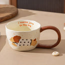 Axyaa Cute Puppy Ceramic Mug - 300ML Cartoon Coffee Cup