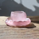 Axyaa Pink Handmade Glass Japanese First Snow Tea Cups