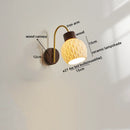 Axyaa Ceramic Wood LED Wall Sconce Pull Chain Switch Nordic Stair Light Fixtures