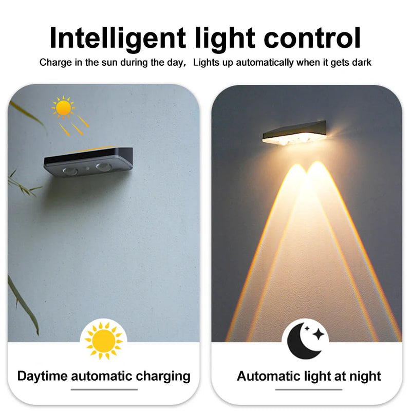 Axyaa Solar Fence Lights: LED Wall Lights, Waterproof, 3 Modes, for Garden, Patio, Pool