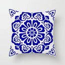 Axyaa Blue Geometric Floral Printed Pillow Case - Soft Cushion Cover