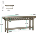 Axyaa Farmhouse Console Table with Storage, Solid Wood Grey Couch Table