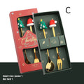 Axyaa Christmas Spoon Fork Set with Santa Claus Design