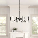 Axyaa Black 6-Light Chandelier - Classic Candle Design, Perfect for Bedrooms & Studies