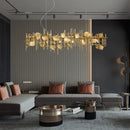 Modern Gold Chandelier Luxury Round Dining Room Lighting Fixture Golden Large Kitchen Island Home Decor Light Axyaa