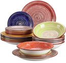 Axyaa Albero Stoneware Tableware Set: Vintage Shabby Chic Design for 6/12 People